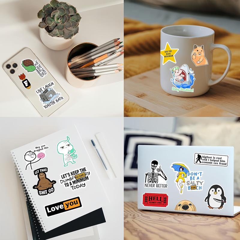 150PCS Funny Saying Sticker Pack - Snarky, Sarcastic Bold Humor Vinyl Waterproof Meme stickers for laptop, computer, water bottle, ipad, phones bumper folding chair Durable sticker pack(Random)