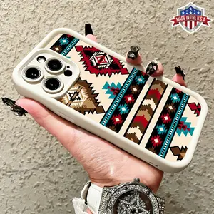 Vintage Tribal Aztec Pattern Aesthetic Case for iPhone 17 16 15 14 Pro Max 13 12 11 XR XS Plus Air Slim Shockproof Anti Drop Durable TPU Cover
