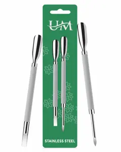 Cuticle Pusher and Spoon Nail Cleaner 2PCS Set | Dual Ended | Nail Care Tool | Easy to Use Fingernail and Toenail | Pedicure Manicure Tools