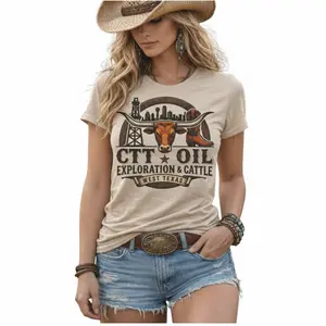 CTT Oil Exploration, Cattle Design T-Shirt, Oilfield Ranch Graphic  Landman Tee