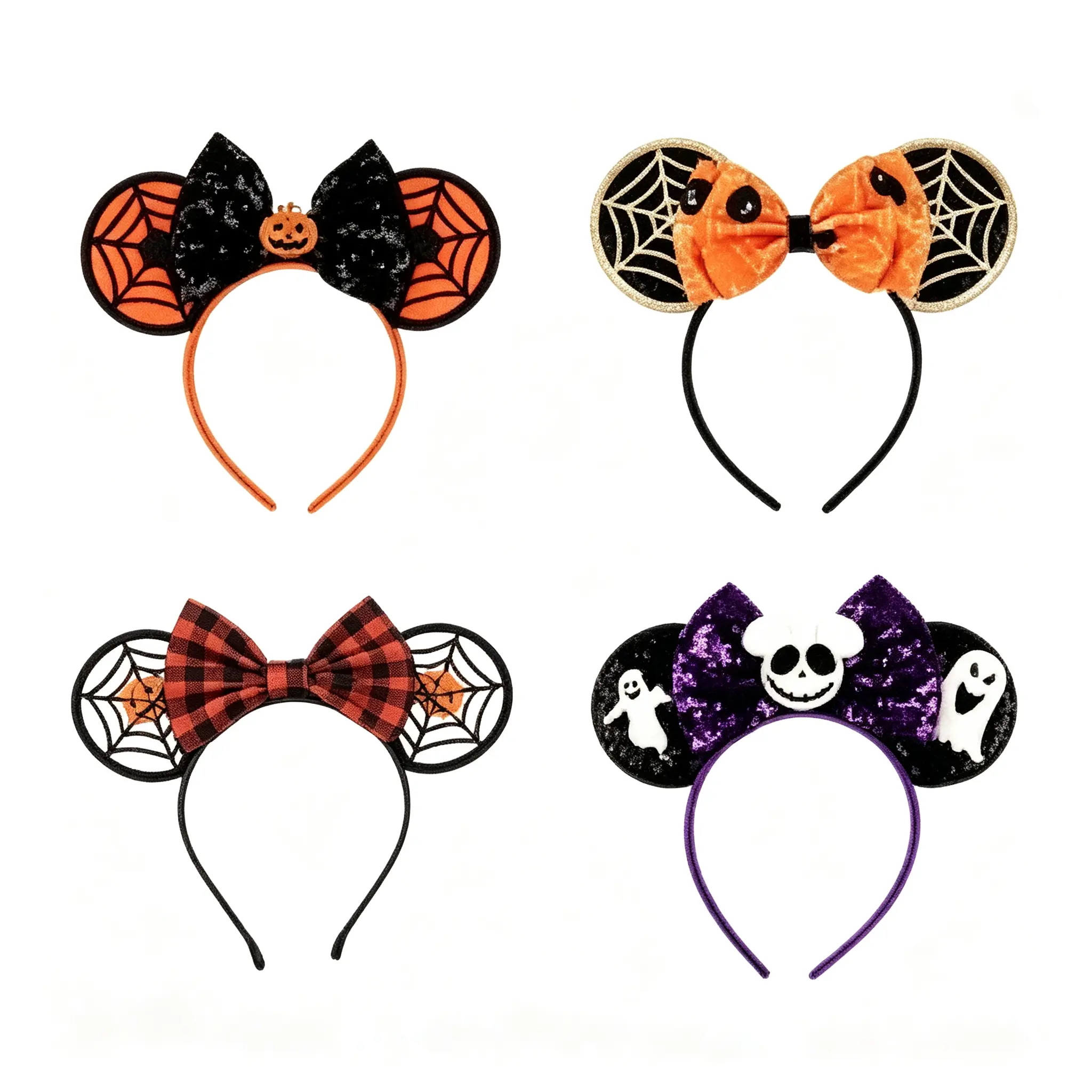 Disney Mickey And Minnie Mouse Cutie Ghost Halloween Ear Headband Soft Plush Ears Adult Costume Accessory