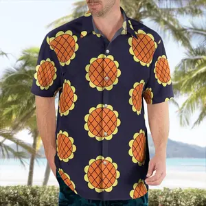 1P Lucy Dressrosa arc Hawaiian Shirt - Iconic anime Flower Grid Print Aloha Shirt - Stylish Short Sleeve Button Up for Anime Fans, Cosplay & Summer Beach Wear