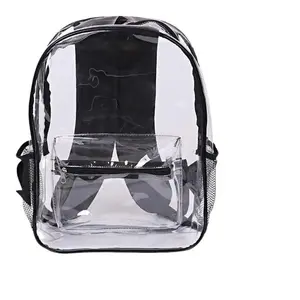 T-H-E RESOURCES, CLEAR VINYL BACKPACK, 17 X 13 X 4, BLACK, NAVY, PINK OR PURPLE