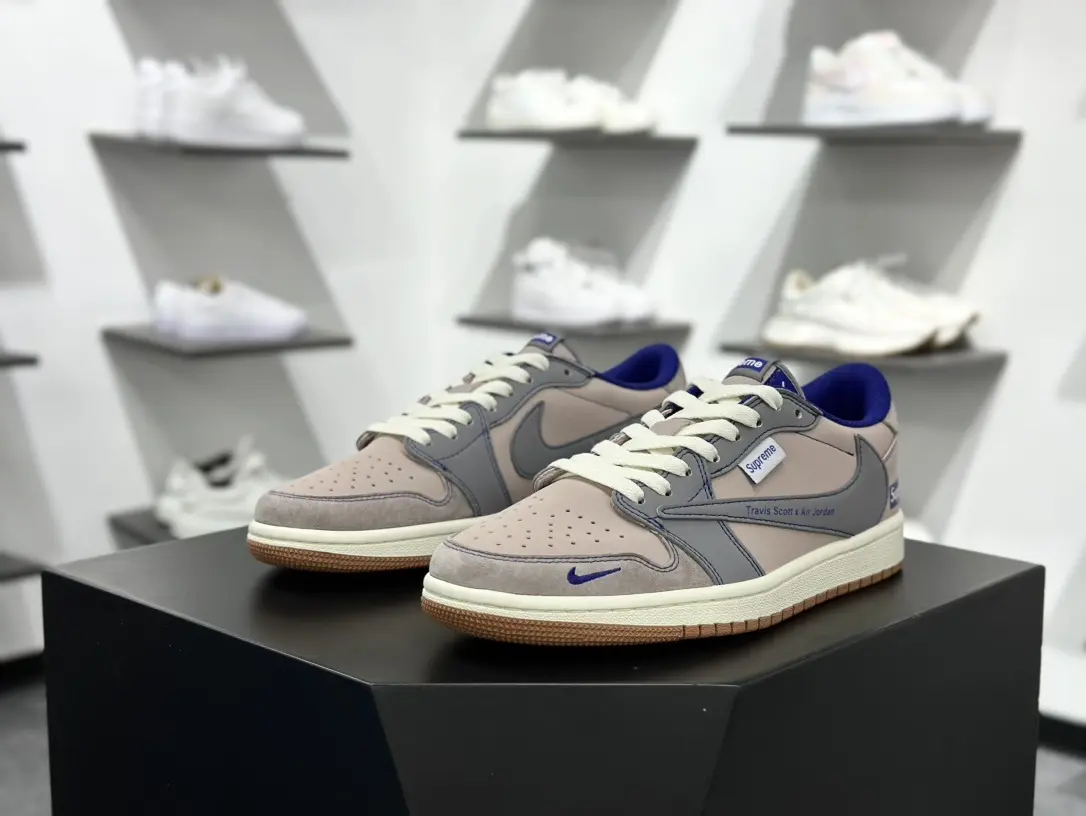 Vintage Taupe Pink Gray Blue Low Cut Casual Shoes, Hip‑Hop Street Style Skate Sneakers, Brand New Sealed With Original Shoe Box, Non‑Slip Rubber Sole Outdoor Footwear