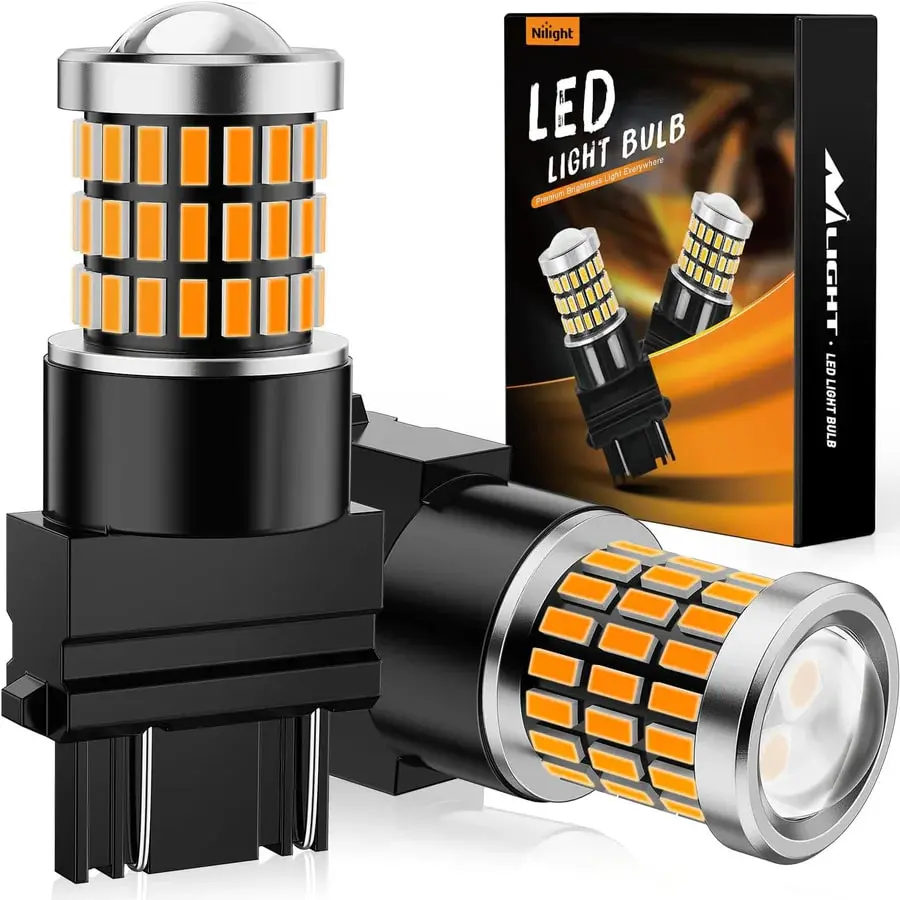 Nilight Super Bright 57LED Amber Yellow Car LED Lightbulbs (Pair) - Compatible with 3156, 3056, 4157, 3057, 3157 for Automotive, Motorcycle Decorative Lights, Led Lights For Car, Super Bright Led