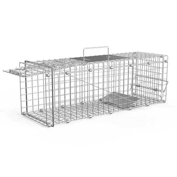 IMountek Humane Galvanized Mesh Zinc-Iron Wire Cage - Foldable Small Animal Capture & Release Cage, 23.3x7.24x7.72 Inches, Under 4.4lbs, Safe Transport for Rodents, Small Raccoons, Pet Supplies (Houses & Habitats)