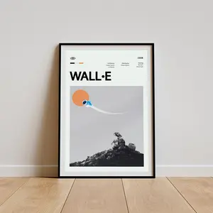 WALL-E Movie Poster, WALL-E Wall Decor, WALL-E Poster Print, Vintage Retro Art Print Landscape Outdoors