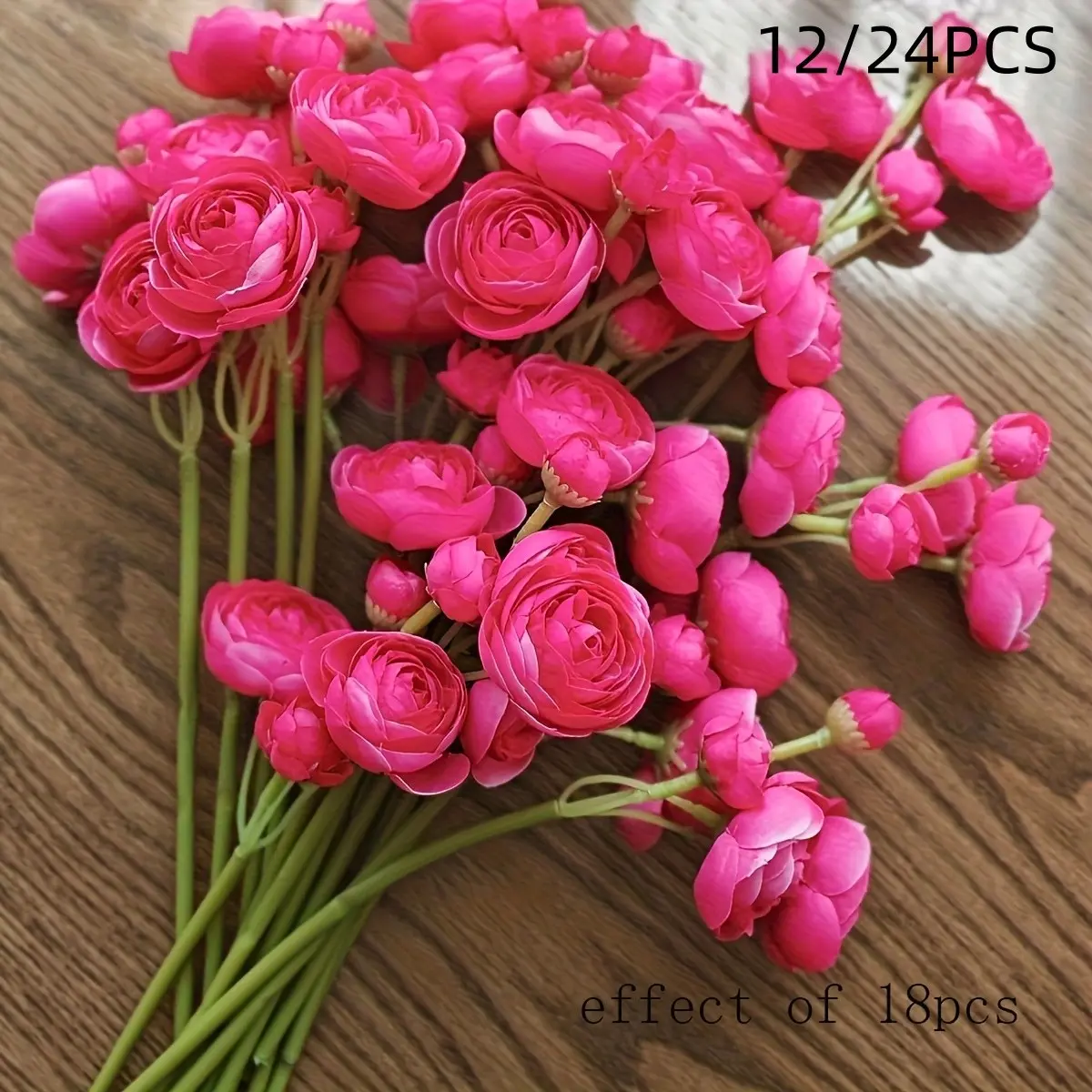 12/24pcs Lotus Flower Bouquet, Realistic Multi-Head Roses, Silk Tea Rose Arrangement, Ideal for Weddings, Home Decor, Festive Atmosphere