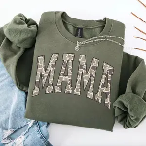 Camouflage Mama Sweatshirt, Camo Mama Shirt, Mother's Day Gift, Hunting Mama T-Shirt, Duck Hunting Shirt, Mama Of Hunters Hoodie, For Men, For Women- LORA ATCHER
