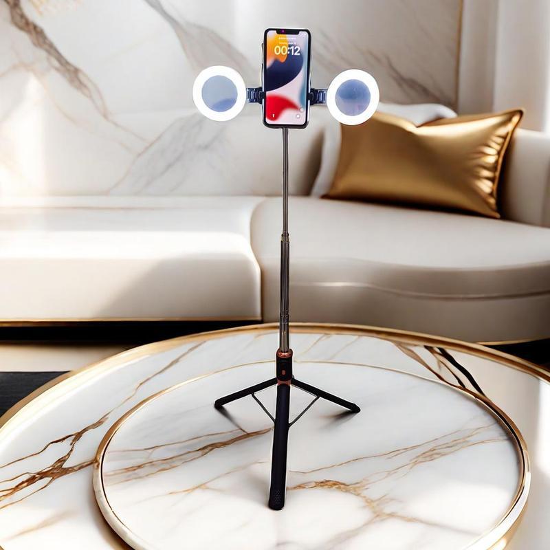 67" Multifunctional Wireless Selfie Stick with 2pcs Light, Portable Selfie Tripod with Remote Control, Universal Portable Selfie Stick for Phone2026