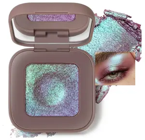 Noerrors Duochrome Plum Mauve Green Blue Glitter Eyeshadow Palette, Holographic Chameleon Rich Color Shimmer Metallic Eye Shadow, Color Shift Sparkle Iridescent Eye Brightener Fairy Makeup for Rave#02