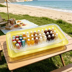 Large Inflatable Ice Cooler Box, Leak-Proof PVC Tray, Ideal for Cold Drinks, Beer, Snacks, Perfect for Backyard Parties, Beach, Pool Parties