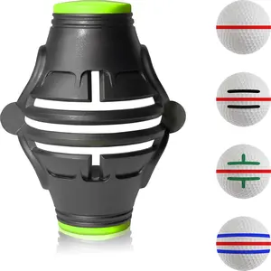 Black green Golf Ball Line Marker, 360 Degree Rotating Drawing Tool, Competition Grade Putter Alignment Aid, Ideal for Training & Practice, Golf Accessories