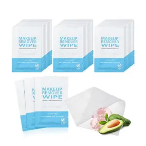 50 Pack Individual Makeup Remover Wipes – Travel Face Cleansing Wipes, Individually Wrapped for Skin Care, Hotel, On-the-Go, Blue