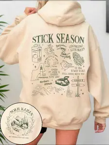 Vintage Stick Season Travel Noah Kahann Hoodie, Country Music Sweatshirt, Retro Style Fan Top, Fleece Lined, Casual Loose-Fitting Fall & Winter, Funny Sweatshirt, Hoodie Print Hoodies