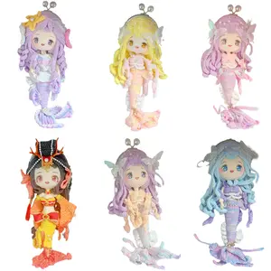 Handmade Mermaid Crochet Large Cross-Shoulder Coin Purse Girl Dolls & Unique Girls - Kawaii & Amigurumi Style - Free Pearl Chain Included - Perfect Gift