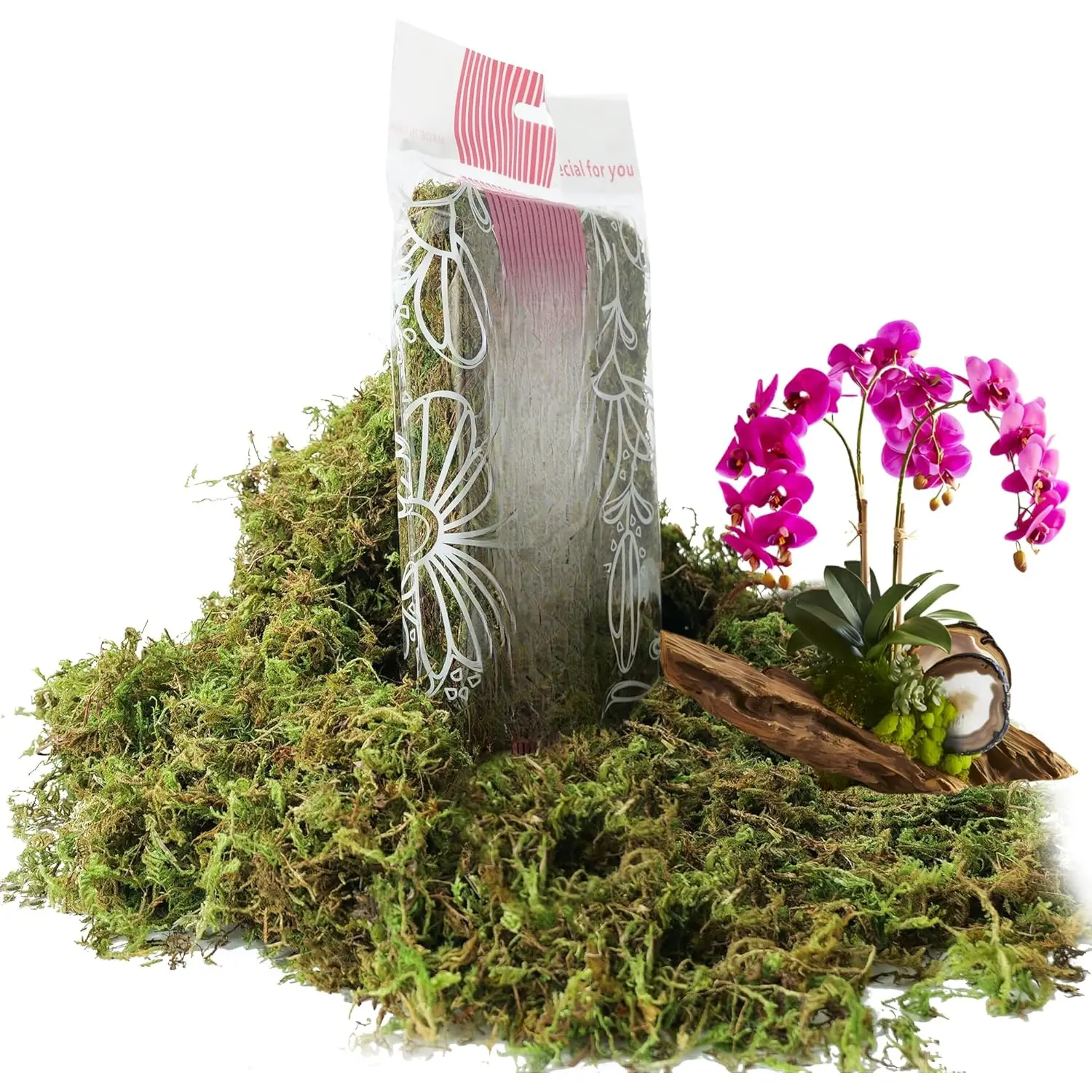 4 OZ  Moss for Potted , Artificial Green Moss for Crafts Faux Moss for Indoor Planters Fairy Garden Table Centerpieces Wedding Decoration (Fresh Green)