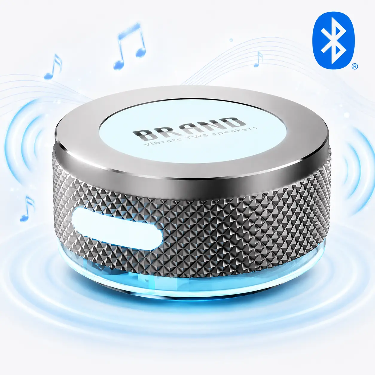 Portable Bone Conduction Wireless Speaker - Mini Bluetooth Stereo Speaker with MagSafe Magnetic Base, Suction Cup, Rechargeable Battery, Loud Bass, USB-C Cable, Wall Mount, Wireless/Wired Connection for Smartphones, Charging, Batteries