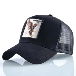 Fashion Trucker Caps With Embroidery Goat Patch Four Seasons Snapback Baseball Cap For Men Women Adjustable Visor Hat