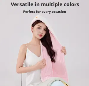 green-yellow-Ultra Soft Microfiber Hair Drying Towel with Elastic Band Fast Drying Hair Cap Lightweight Hair Turban for Daily Shower Use