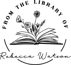from The Library of Ex Libris Floral Book Stamp Personalized Book Embosser Custom Library Embosser Self-Inking Wood Handle Floral 2
