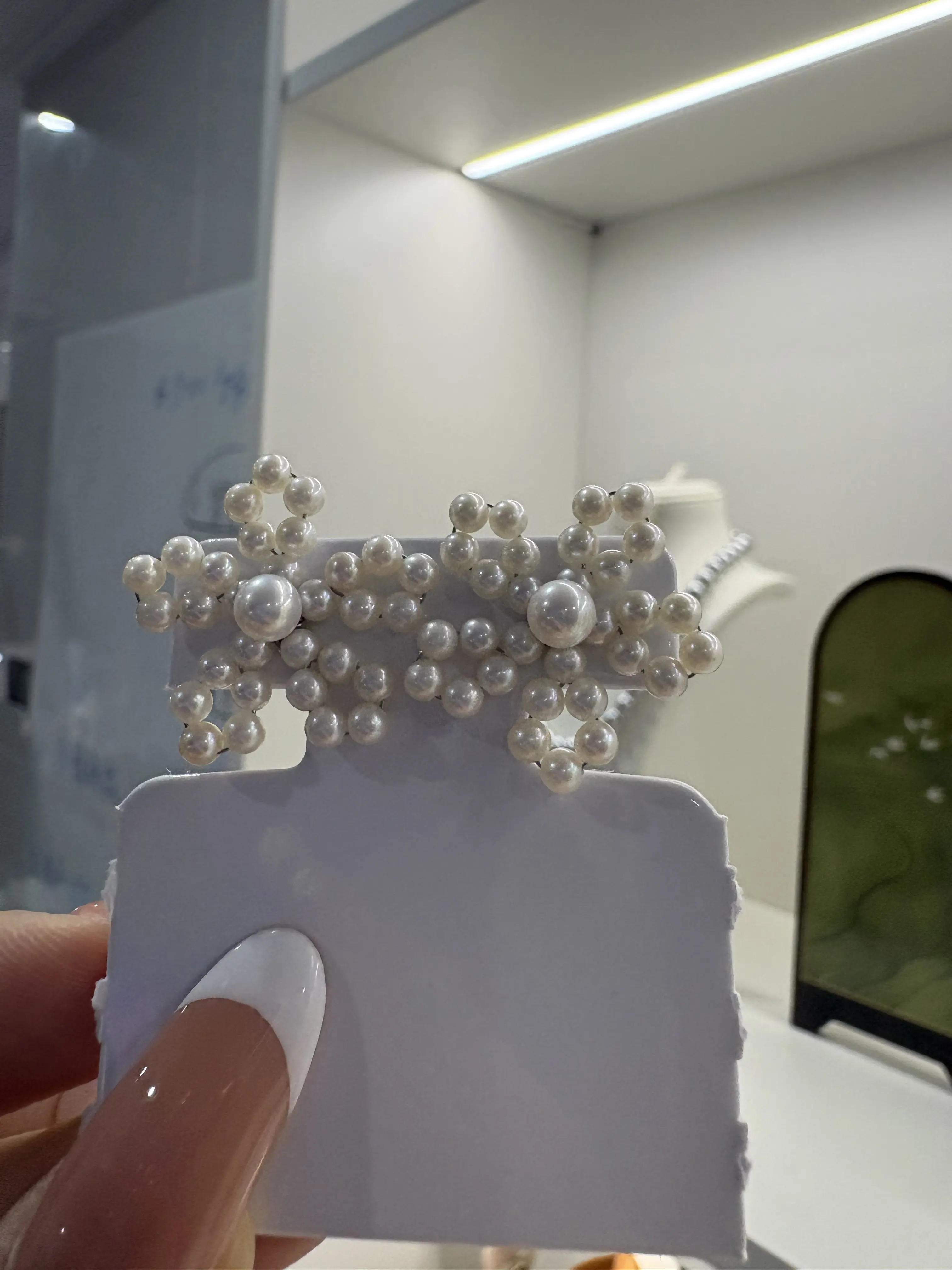 NO.15-snowflake-shaped Pearl Earrings