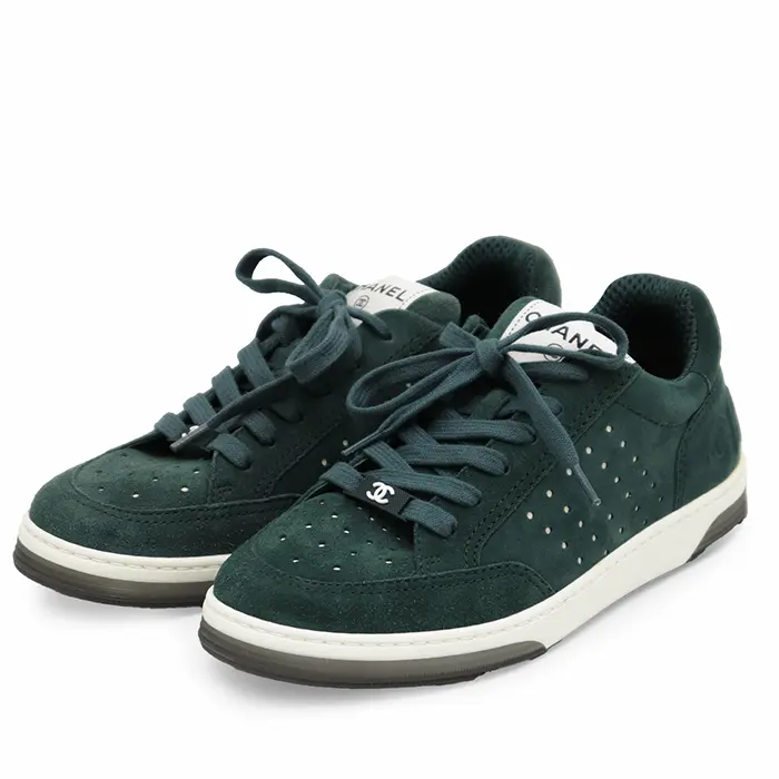 Pre-owned CHANEL Suede Small Leather Goods Sneakers