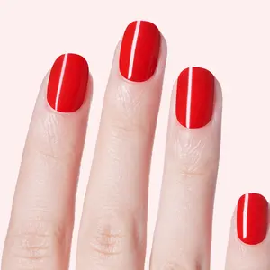 DASHING DIVA Real Red Semi-Cured Gel Nail Strips - Classic Red