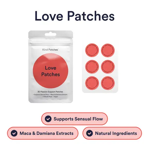 Kind Patches | Love Patches | 30 Passion Support Patches: Supports Sensual Flow, 1 month pack, Vegan