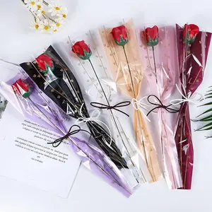 150 Counts /6 Colors Flower Wrapping Paper Single Rose Packaging Bag,Florist Bouquet Supplies, Floral Wrapping Paper 17.7 * 5 * 1.8Inch