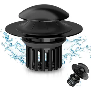 3 in 1 Sink Drain Strainer,Sink Stopper with Removable Basket,Sink Hair Catcher,Drain Stopper Sink Plug for 1.1"-1.65" Drain Holes Black