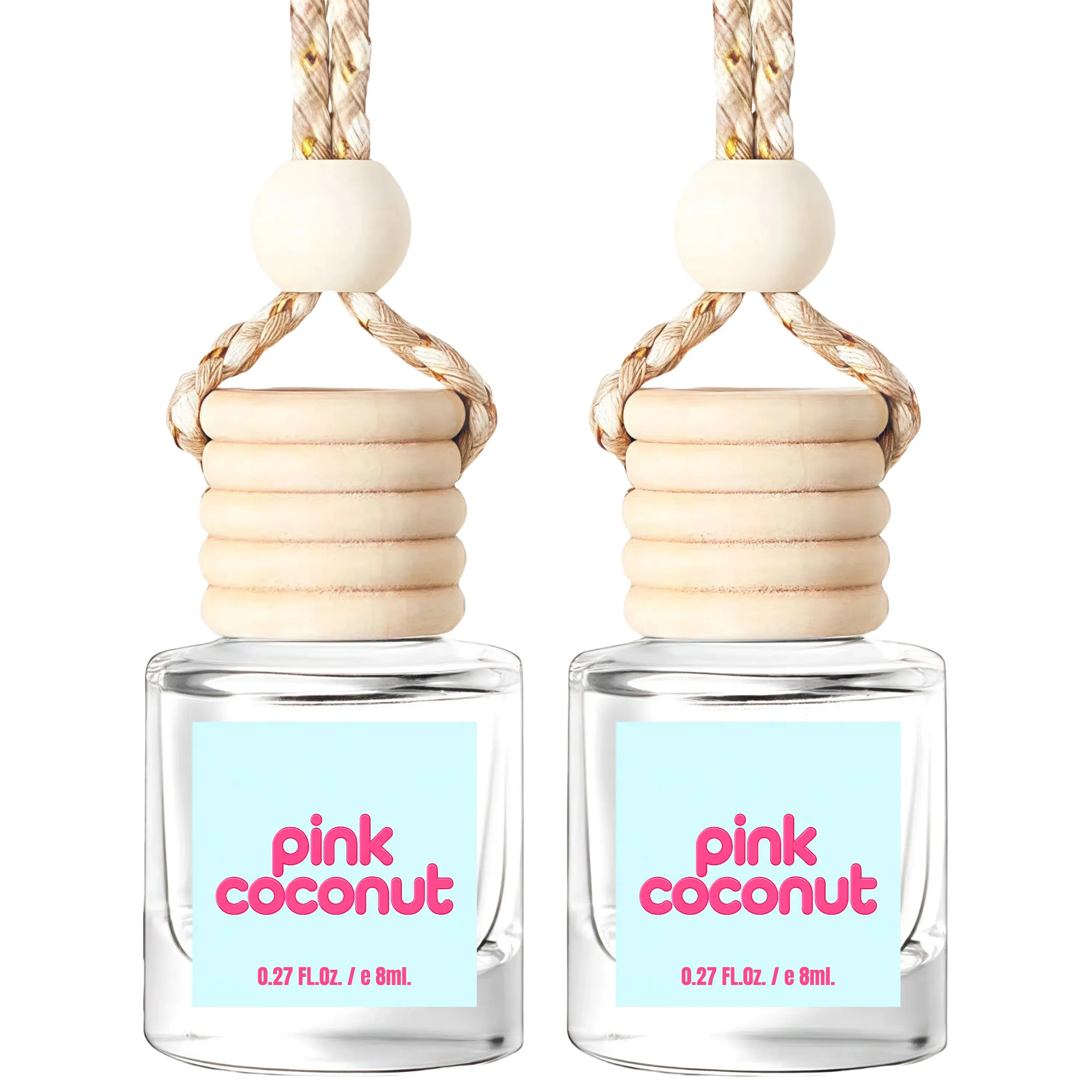 Scented Car Air Freshener - Long Lasting Car Diffuser - Last 60+ Days, Pink Coconut Scent, Aesthetic Car Charm, Leak-Resistant, Gift Ready,Long-Lasting Coconut oil  air  fresheners