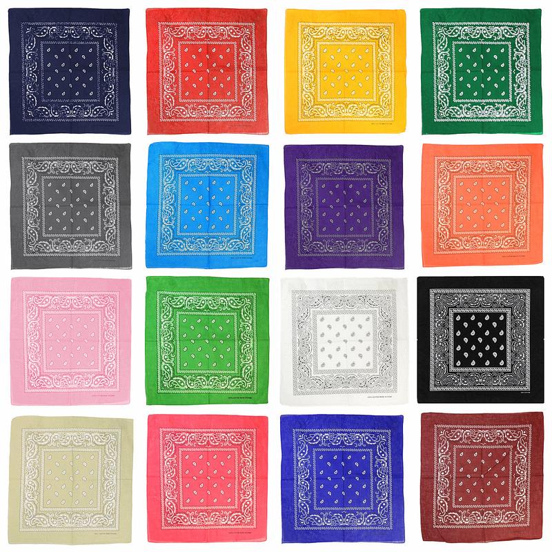 12Pcs Bandanas 100% Cotton Double Sided Paisley Print Head Wrap Scarf 12Pcs Bandanas 100% Cotton Double Sided Paisley Print Head Wrap Scarf