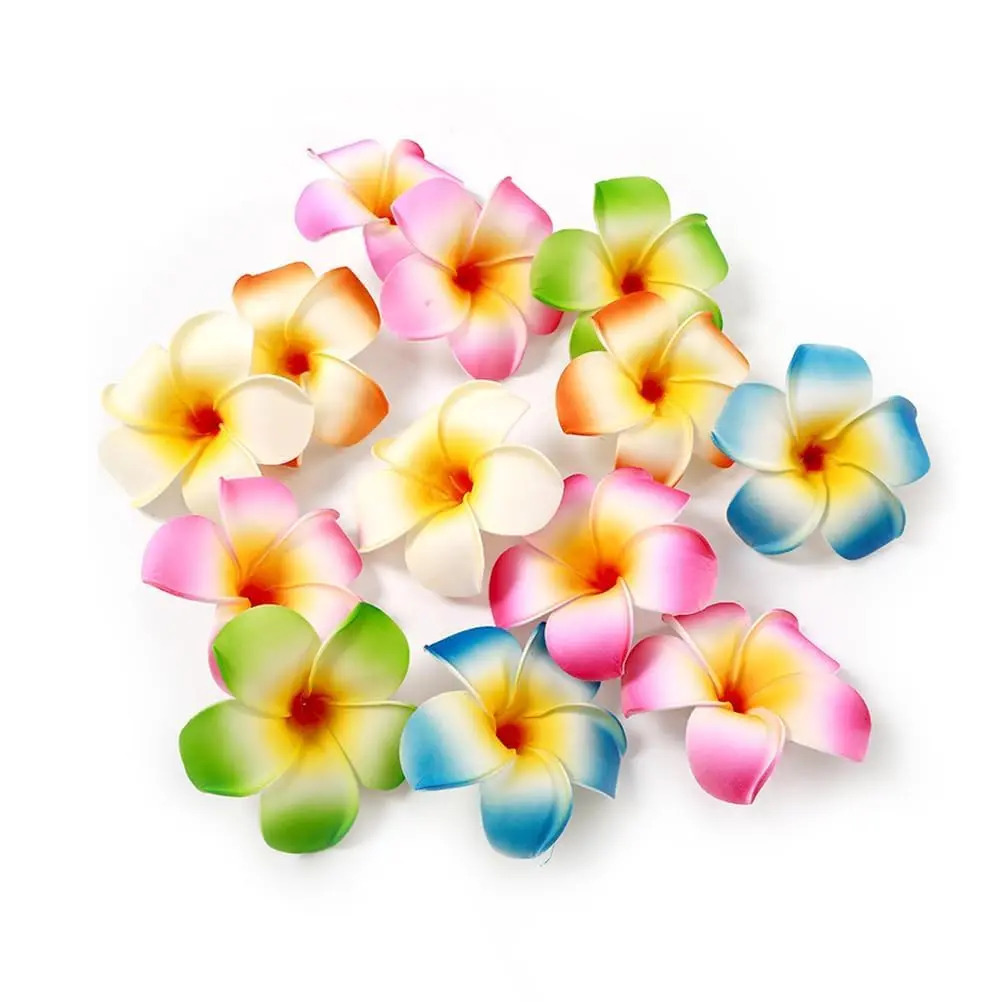 10 count Multicolor Hawaii Plumeria Flower Clips Hawaiian  Hair Barrettes Beach Party Hair Clips Artificial Tropical Flower Hairpins for Wedding Hair Accessories (7cm)