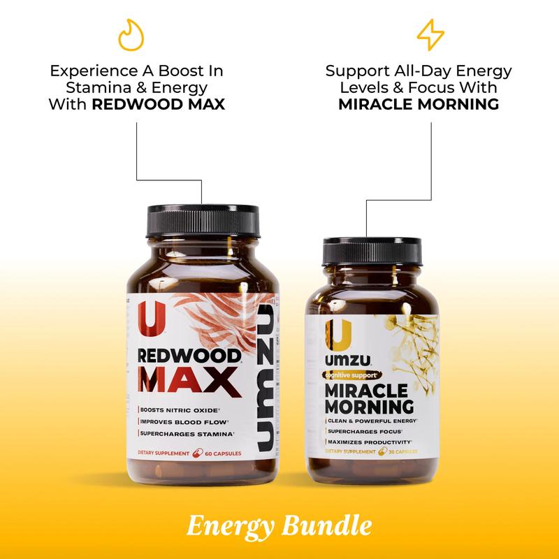 UMZU Energy Bundle – Redwood Max & Miracle Morning, Circulation, Energy & Focus Support