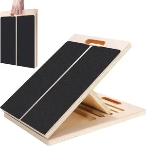 Adjustable Calf Stretching Slant Board | Wooden Incline Stretcher | Ideal for Squats, Leg/Knee/Ankle/Heel Workouts
