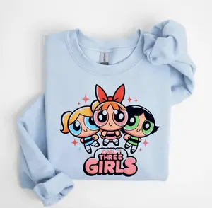 Only Three Powerpuffff Girls Graphic Shirt, Powerpuffff Graphic Gift, Casual Streetwear Top for Men & Women