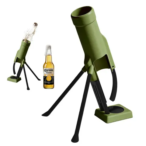 JOYTUTUS Metal Mortar-Shape Beer Bottle Opener - Push-Down Hands-Free 51mm Opener for 330-355ml Bottles, Heavy-Use Durable Bar BBQ Utensil, Groomsmen Gifts for Beer Lovers