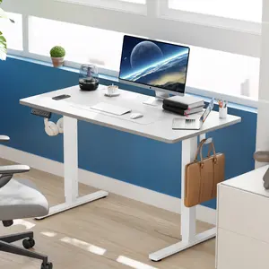 40x24 In Adjustable Standing Desk with Memory Presets, Hooks & Cable Management – Electric Sit-Stand Office Desk for Small Home Office Compact Rooms