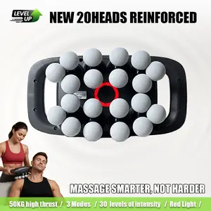 Professional 20 Head Massage Gun, Upgraded Deep Tissue Muscle Massager with 3 Modes & 30 Levels for Pain Relief  Portable Quiet Muscle Massager for Back, Neck, Shoulders, Legs, Waist, Body
