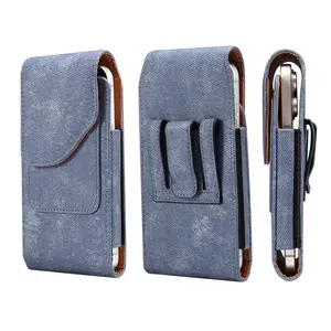 1pc Men's Multifunctional Universal Phone Waist Bag, Outdoor Hiking Denim Texture Vintage Phone Belt Pouch, Multi-Purpose Mobile Accessory, Casual Waist Bag