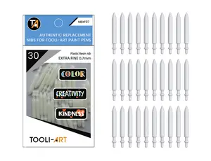 30 Replacement Nibs for TOOLI-ART Extra Fine Tip Paint Pens Acrylic Markers. 0.7MM. Easy To Replace