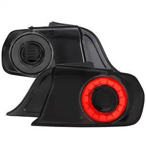 2015-2022 Ford Mustang Coupe/Convertible LED Tail Lights (Glossy Black Housing/Smoked Lens)