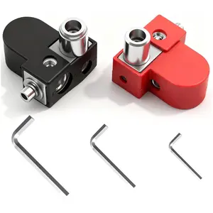 SUNMORN Battery Terminal Connectors, Universal Car Battery Terminals With Adaptor Collars, Battery Connectors For 0/2/4 Gauge & 4/8 Gauge Outputs, Top Post or Side Post Battery Terminal With Silicone Case