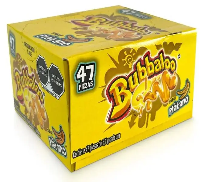 47 PCS - Bubbaloo Sabor Platano Banana Flawored Gum