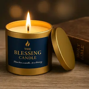 The Blessing Candle - 8oz Handmade Scented Natural Wax Candle for Peaceful Fresh Smelling Space Safe Smooth Elegant Design Perfect for Bedrooms Bathrooms or Self Care