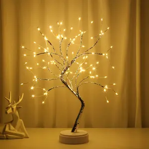 LED Tree with 108 Warm Lights and Copper Wire Branches - USB or Battery Powered