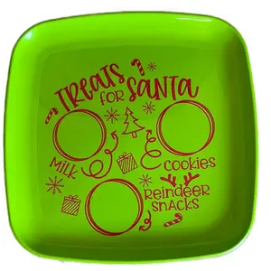Santa and Reindeer Plate - Perfect Treats for the Holidays Lightweight Plastic