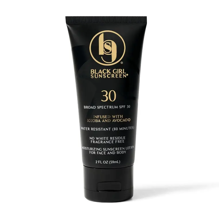 Black Girl Sunscreen SPF 30 for the Face & Body - Moisturizing Sun Protection, SPF 30, Sun Lotion for Women, Ultra Sheer, Travel Size, No White Cast for Melanin Rich Skin - 2 fl oz