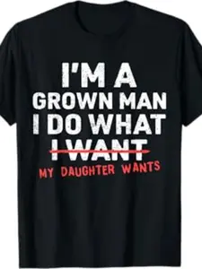 American Vintage Distressed T-Shirt, Daughter Slave Dad Fun Slogan Trendy Short Sleeve